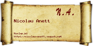 Nicolau Anett névjegykártya