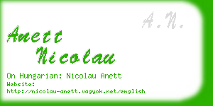 anett nicolau business card